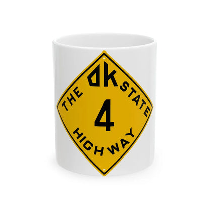 Oklahoma 4 1924 (Oklahoma) (Road Sign) White Coffee Mug 11oz - Go Mug Yourself