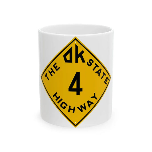 Oklahoma 4 1924 (Oklahoma) (Road Sign) White Coffee Mug 11oz - Go Mug Yourself