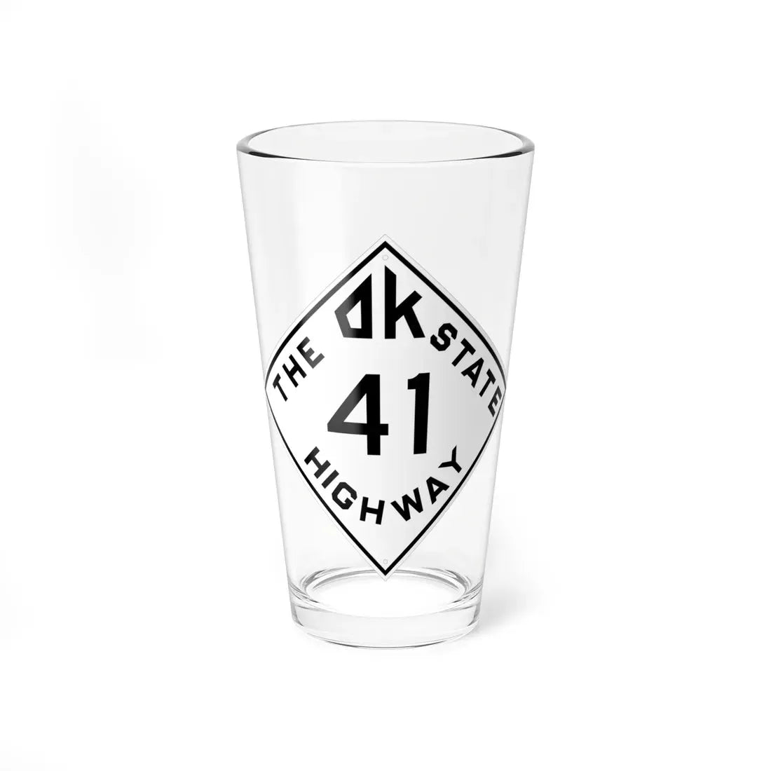 Oklahoma 41 1948 (Oklahoma) (Road Sign) Pint Glass 16oz 16oz - Go Mug Yourself