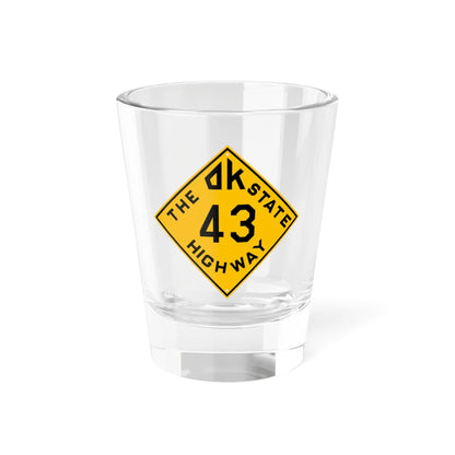 Oklahoma 43 1924 (Oklahoma) (Road Sign) Shot Glass 1.5oz 1.5oz - Go Mug Yourself