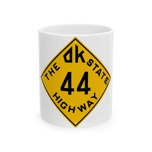 Oklahoma 44 1924 (Oklahoma) (Road Sign) White Coffee Mug 11oz - Go Mug Yourself