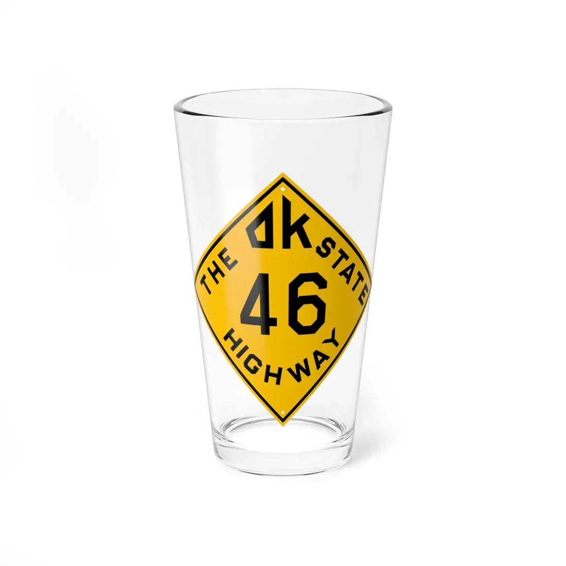 Oklahoma 46 1924 (Oklahoma) (Road Sign) Pint Glass 16oz 16oz - Go Mug Yourself