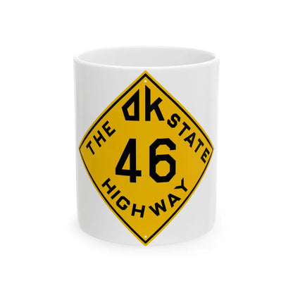 Oklahoma 46 1924 (Oklahoma) (Road Sign) White Coffee Mug 11oz - Go Mug Yourself