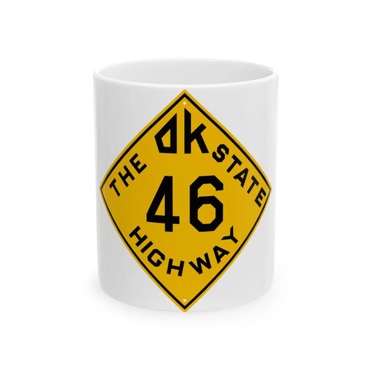 Oklahoma 46 1924 (Oklahoma) (Road Sign) White Coffee Mug 11oz - Go Mug Yourself