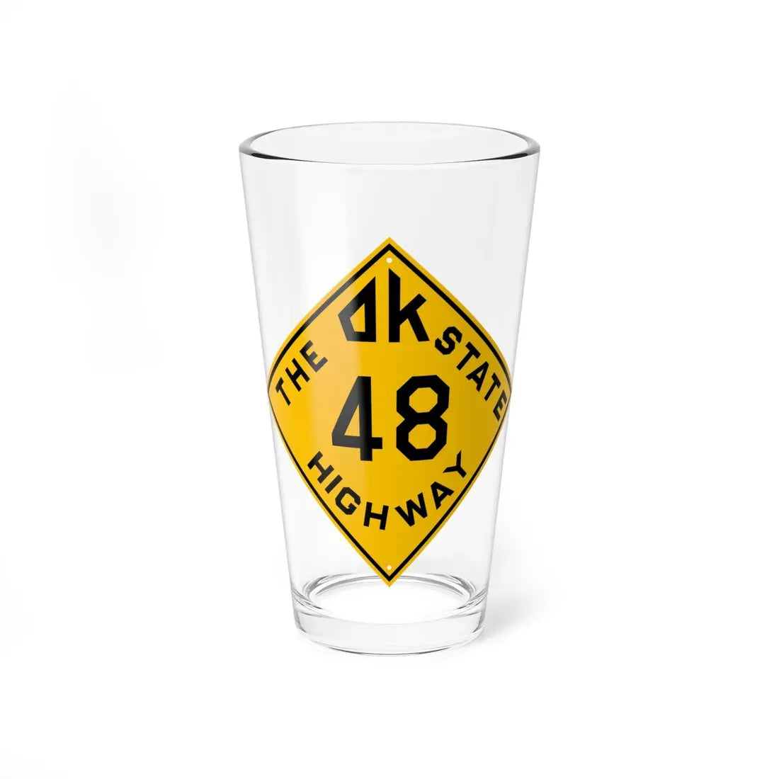 Oklahoma 48 1924 (Oklahoma) (Road Sign) Pint Glass 16oz 16oz - Go Mug Yourself