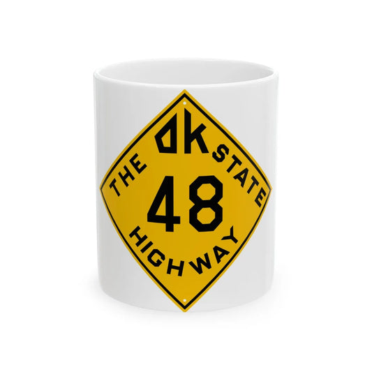 Oklahoma 48 1924 (Oklahoma) (Road Sign) White Coffee Mug 11oz - Go Mug Yourself