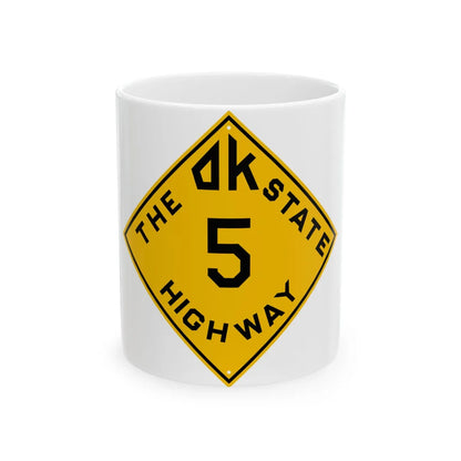 Oklahoma 5 1924 (Oklahoma) (Road Sign) White Coffee Mug 11oz - Go Mug Yourself