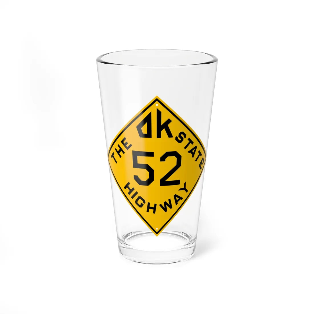 Oklahoma 52 1924 (Oklahoma) (Road Sign) Pint Glss 16oz 16oz - Go Mug Yourself