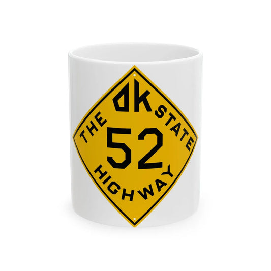 Oklahoma 52 1924 (Oklahoma) (Road Sign) White Coffee Mug 11oz - Go Mug Yourself