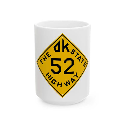 Oklahoma 52 1924 (Oklahoma) (Road Sign) White Coffee Mug 15oz - Go Mug Yourself