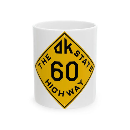 Oklahoma 60 1924 (Oklahoma) (Road Sign) White Coffee Mug 11oz - Go Mug Yourself
