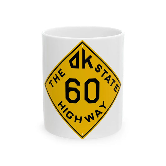 Oklahoma 60 1924 (Oklahoma) (Road Sign) White Coffee Mug 11oz - Go Mug Yourself
