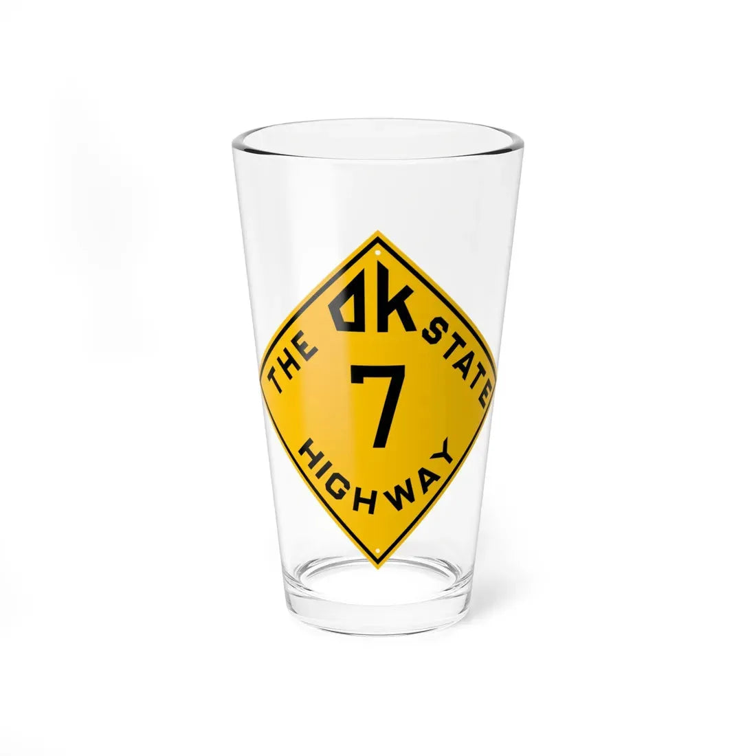 Oklahoma 7 1924 (Oklahoma) (Road Sign) Pint Glass 16oz 16oz - Go Mug Yourself