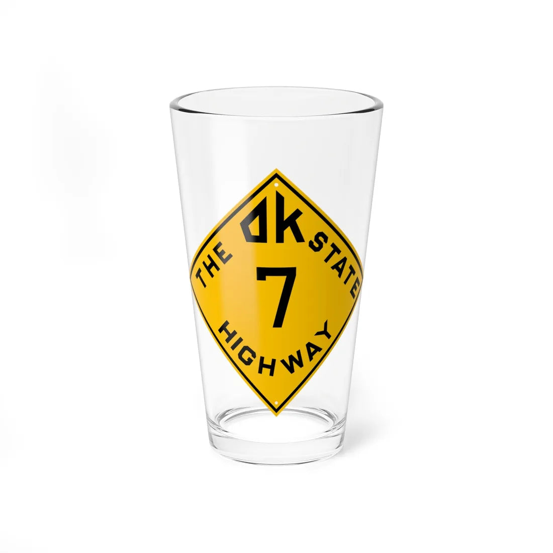 Oklahoma 7 1924 (Oklahoma) (Road Sign) Pint Glss 16oz 16oz - Go Mug Yourself