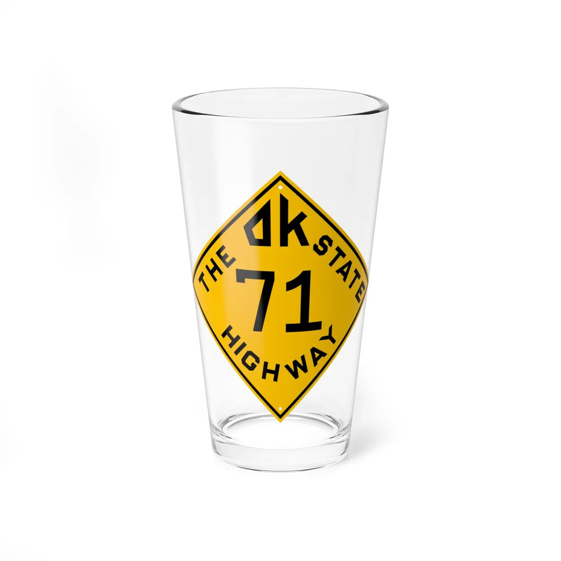 Oklahoma 71 1924 (Oklahoma) (Road Sign) Pint Glss 16oz 16oz - Go Mug Yourself
