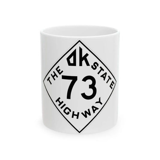 Oklahoma 73 1948 (Oklahoma) (Road Sign) White Coffee Mug 11oz - Go Mug Yourself
