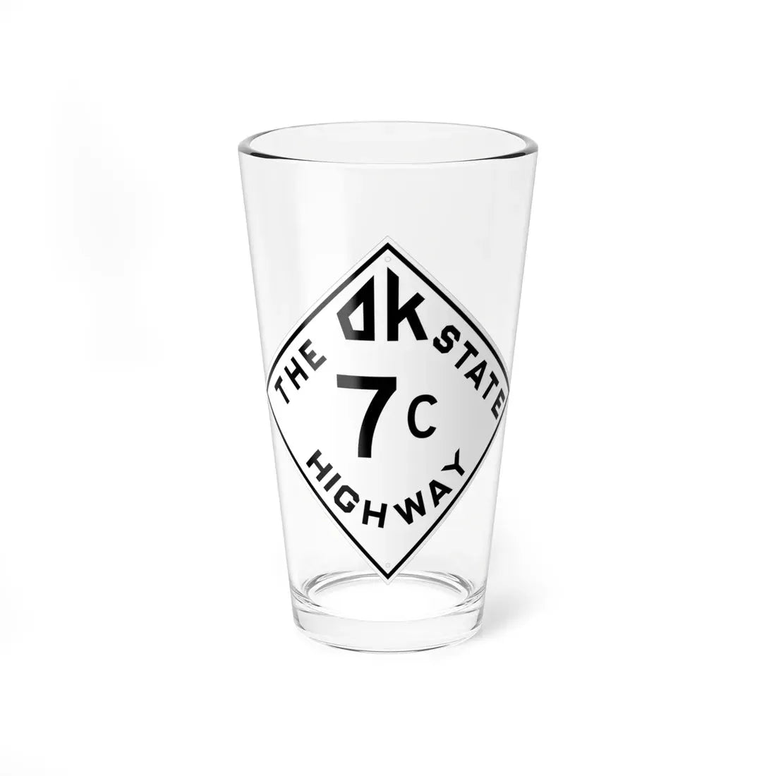 Oklahoma 7C 1948 (Oklahoma) (Road Sign) Pint Glass 16oz 16oz - Go Mug Yourself