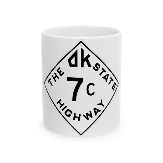 Oklahoma 7C 1948 (Oklahoma) (Road Sign) White Coffee Mug 11oz - Go Mug Yourself