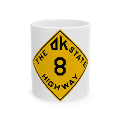 Oklahoma 8 1924 (Oklahoma) (Road Sign) White Coffee Mug 11oz - Go Mug Yourself