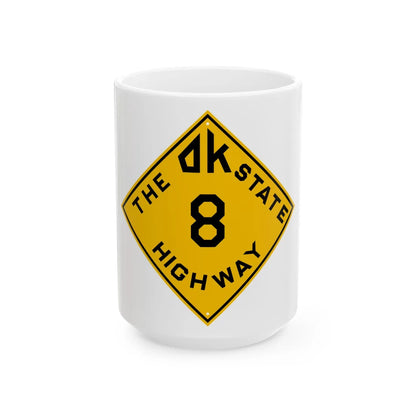 Oklahoma 8 1924 (Oklahoma) (Road Sign) White Coffee Mug 15oz - Go Mug Yourself