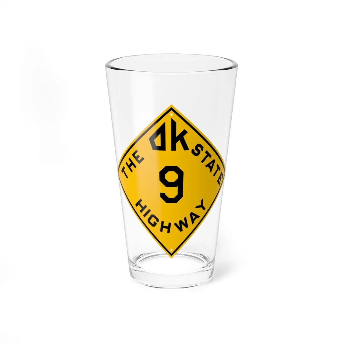 Oklahoma 9 1924 (Oklahoma) (Road Sign) Pint Glss 16oz 16oz - Go Mug Yourself