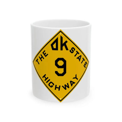 Oklahoma 9 1924 (Oklahoma) (Road Sign) White Coffee Mug 11oz - Go Mug Yourself