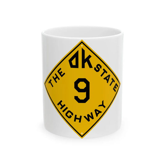 Oklahoma 9 1924 (Oklahoma) (Road Sign) White Coffee Mug 11oz - Go Mug Yourself