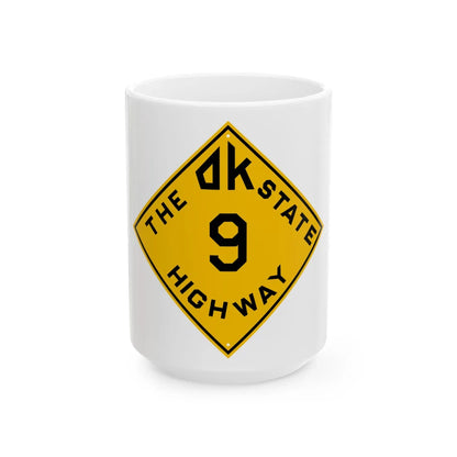 Oklahoma 9 1924 (Oklahoma) (Road Sign) White Coffee Mug 15oz - Go Mug Yourself