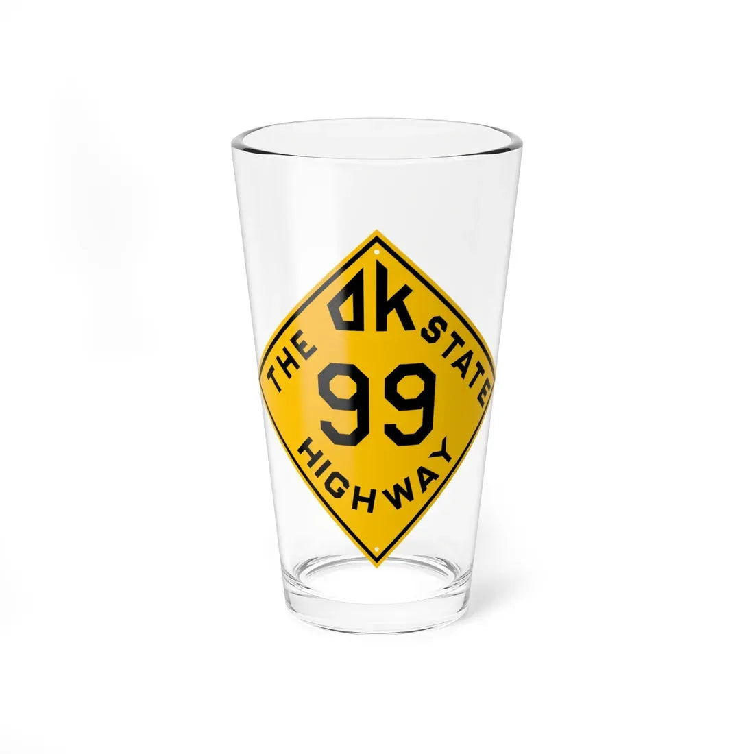 Oklahoma 99 1924 (Oklahoma) (Road Sign) Pint Glass 16oz 16oz - Go Mug Yourself