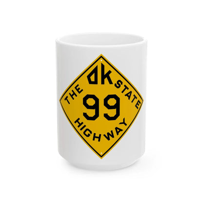 Oklahoma 99 1924 (Oklahoma) (Road Sign) White Coffee Mug 15oz - Go Mug Yourself