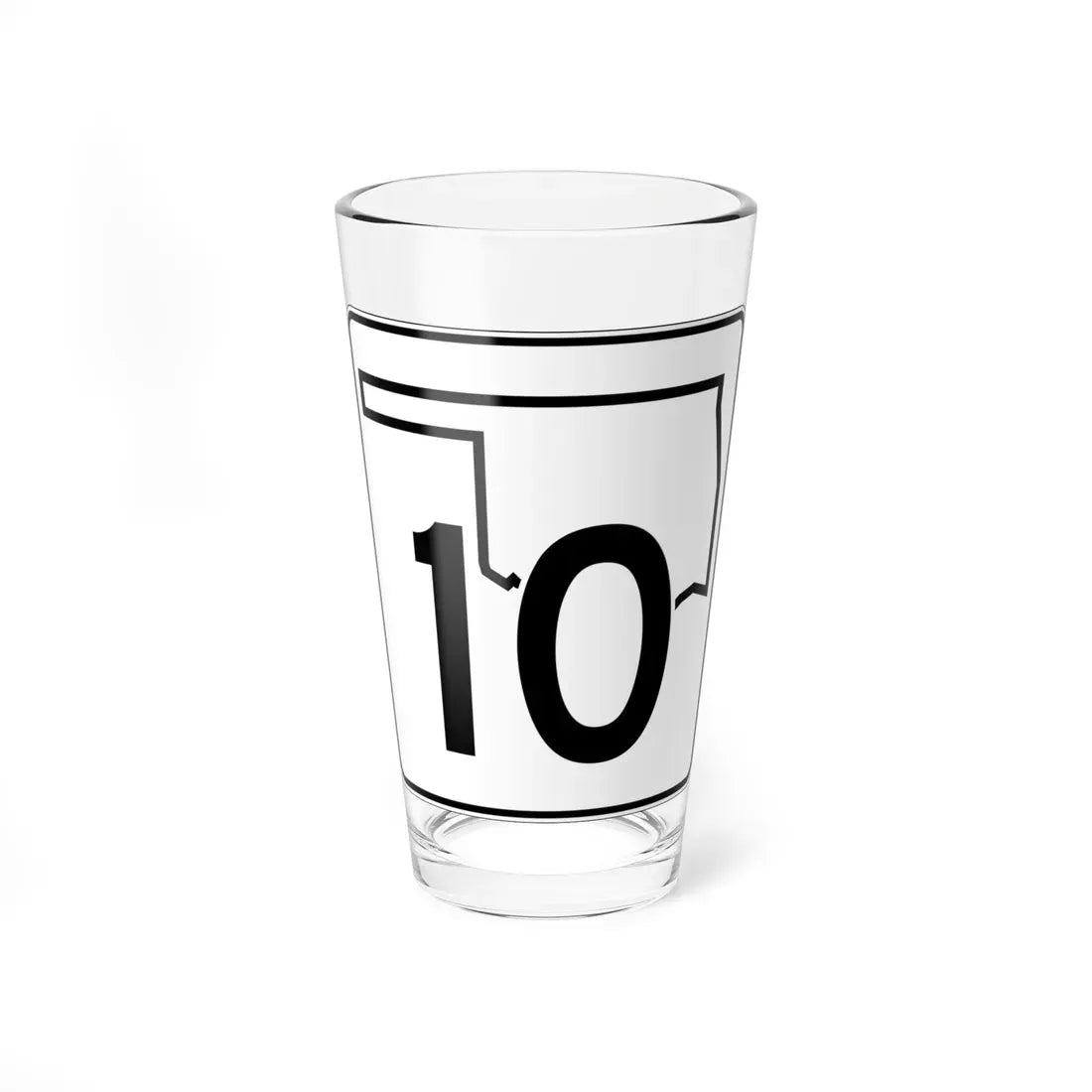Oklahoma State Highway 10 (Oklahoma) (Road Sign) Pint Glass 16oz 16oz - Go Mug Yourself