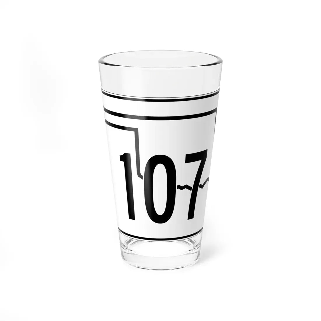 Oklahoma State Highway 107 (Oklahoma) (Road Sign) Pint Glass 16oz 16oz - Go Mug Yourself