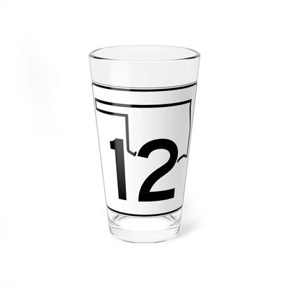 Oklahoma State Highway 12 (Oklahoma) (Road Sign) Pint Glass 16oz 16oz - Go Mug Yourself