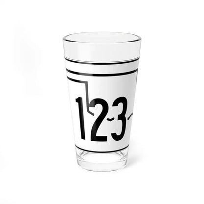 Oklahoma State Highway 123 (Oklahoma) (Road Sign) Pint Glass 16oz 16oz - Go Mug Yourself