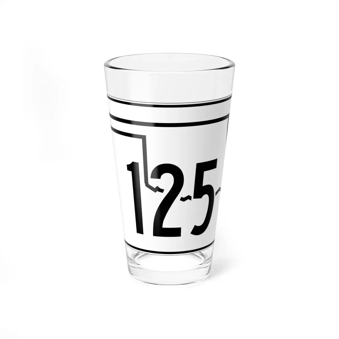 Oklahoma State Highway 125 (Oklahoma) (Road Sign) Pint Glass 16oz 16oz - Go Mug Yourself