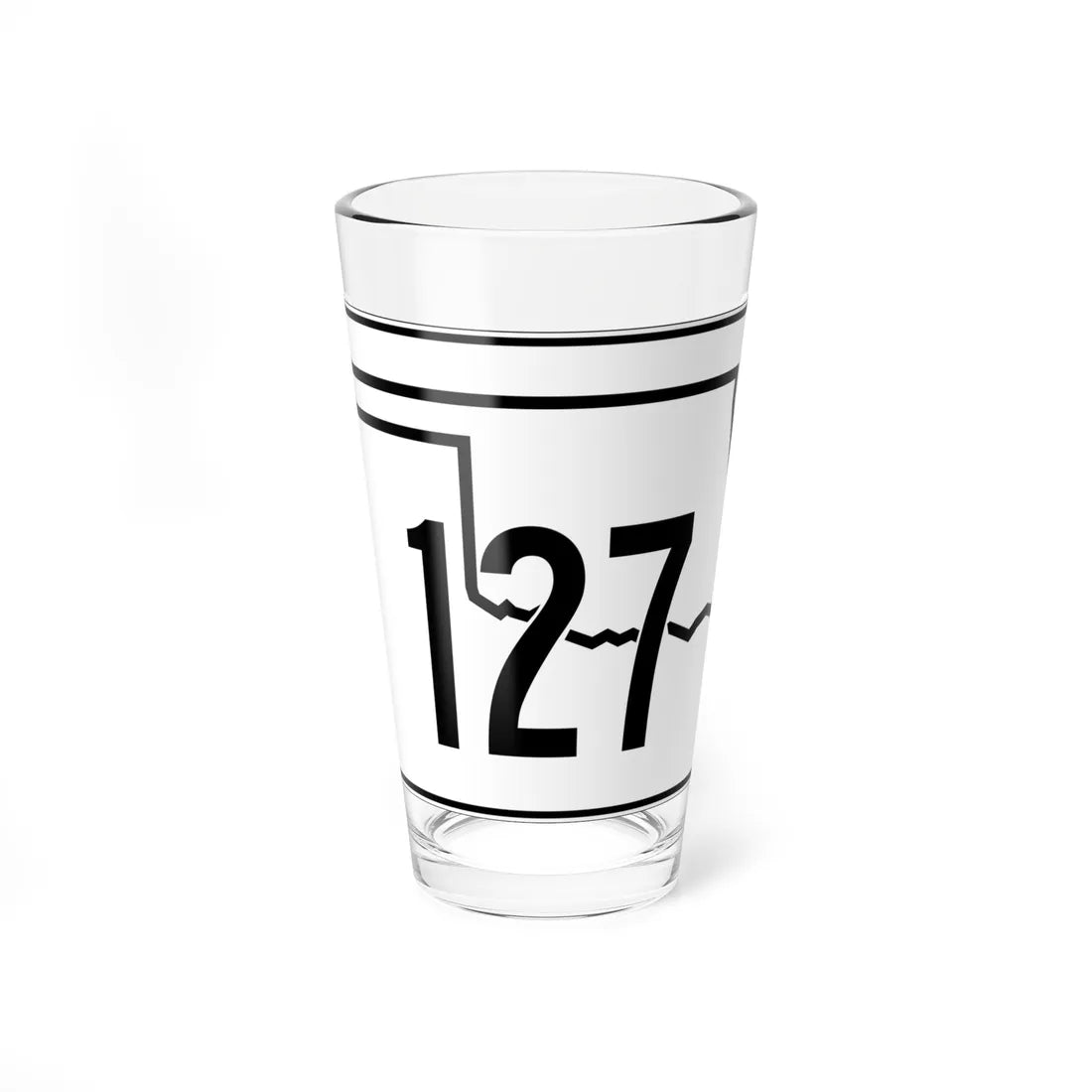 Oklahoma State Highway 127 (Oklahoma) (Road Sign) Pint Glss 16oz 16oz - Go Mug Yourself