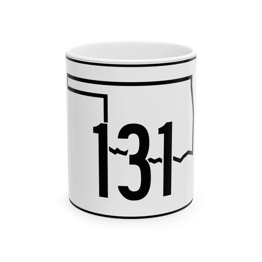 Oklahoma State Highway 131 (Oklahoma) (Road Sign) White Coffee Mug 11oz - Go Mug Yourself