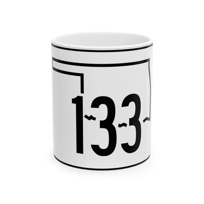 Oklahoma State Highway 133 (Oklahoma) (Road Sign) White Coffee Mug 11oz - Go Mug Yourself