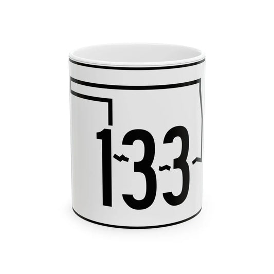 Oklahoma State Highway 133 (Oklahoma) (Road Sign) White Coffee Mug 11oz - Go Mug Yourself