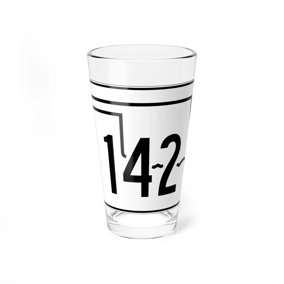 Oklahoma State Highway 142 (Oklahoma) (Road Sign) Pint Glass 16oz 16oz - Go Mug Yourself