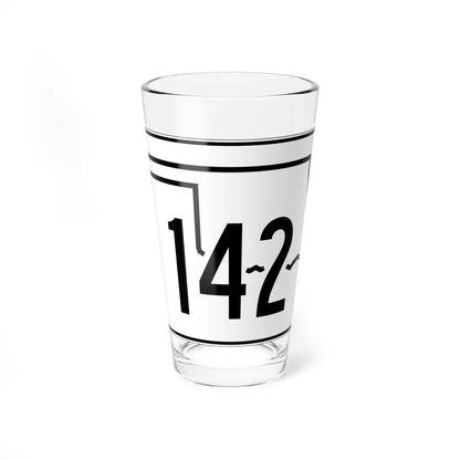 Oklahoma State Highway 142 (Oklahoma) (Road Sign) Pint Glass 16oz 16oz - Go Mug Yourself