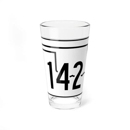 Oklahoma State Highway 142 (Oklahoma) (Road Sign) Pint Glss 16oz 16oz - Go Mug Yourself