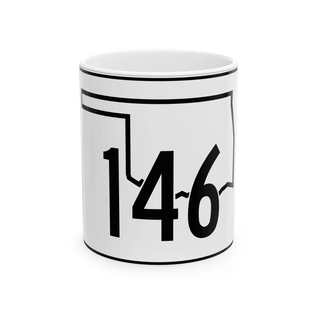 Oklahoma State Highway 146 (Oklahoma) (Road Sign) White Coffee Mug 11oz - Go Mug Yourself