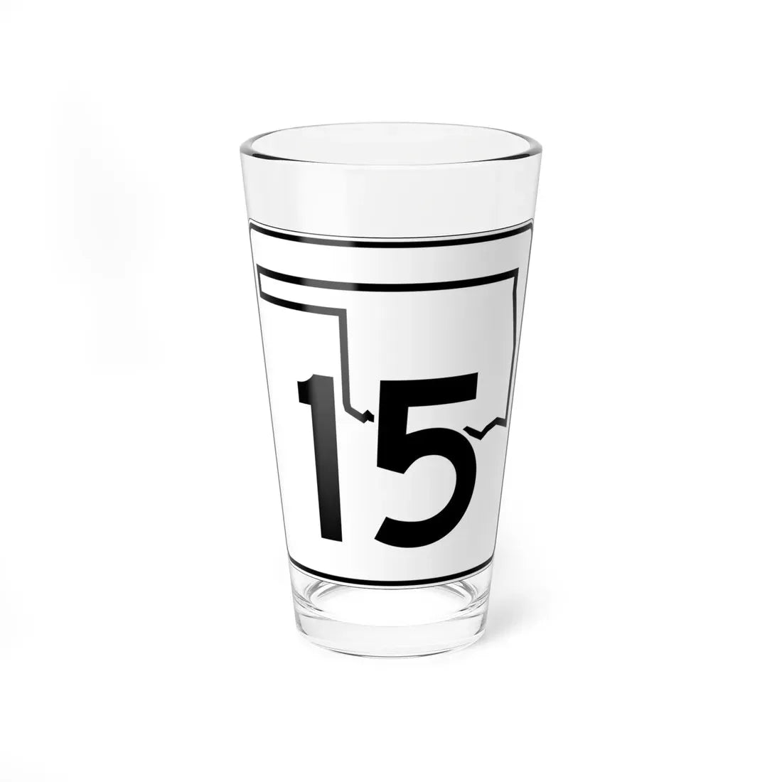 Oklahoma State Highway 15 (Oklahoma) (Road Sign) Pint Glass 16oz 16oz - Go Mug Yourself