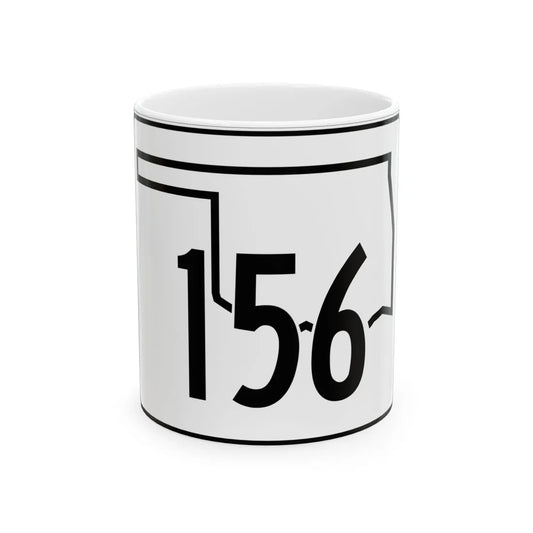 Oklahoma State Highway 156 (Oklahoma) (Road Sign) White Coffee Mug 11oz - Go Mug Yourself
