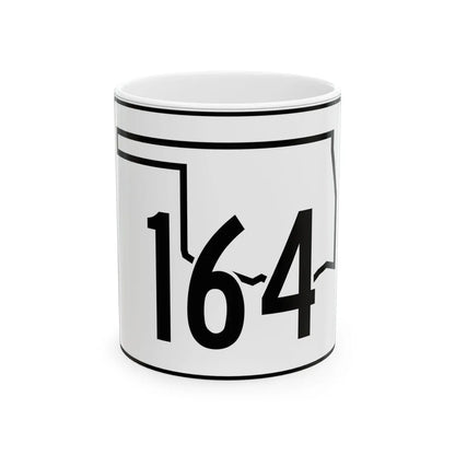 Oklahoma State Highway 164 (Oklahoma) (Road Sign) White Coffee Mug 11oz - Go Mug Yourself
