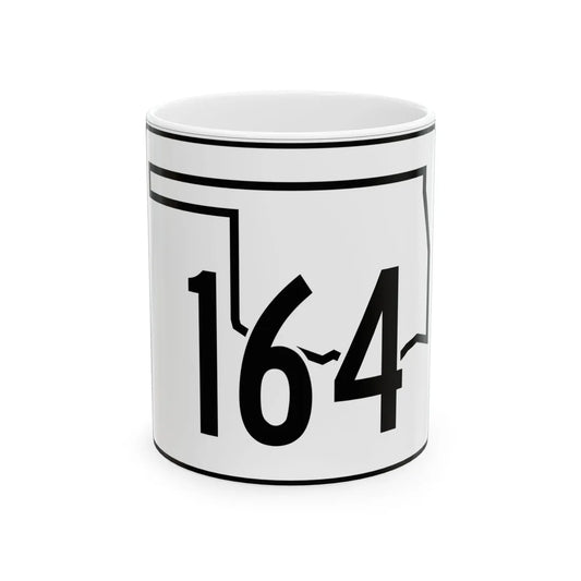 Oklahoma State Highway 164 (Oklahoma) (Road Sign) White Coffee Mug 11oz - Go Mug Yourself