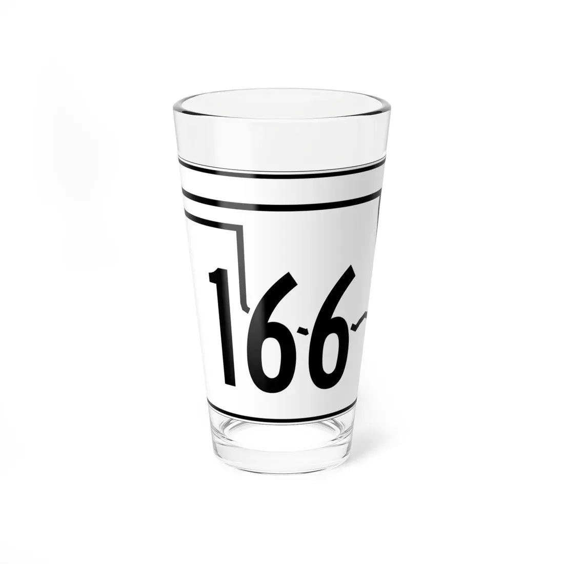 Oklahoma State Highway 166 (Oklahoma) (Road Sign) Pint Glass 16oz 16oz - Go Mug Yourself