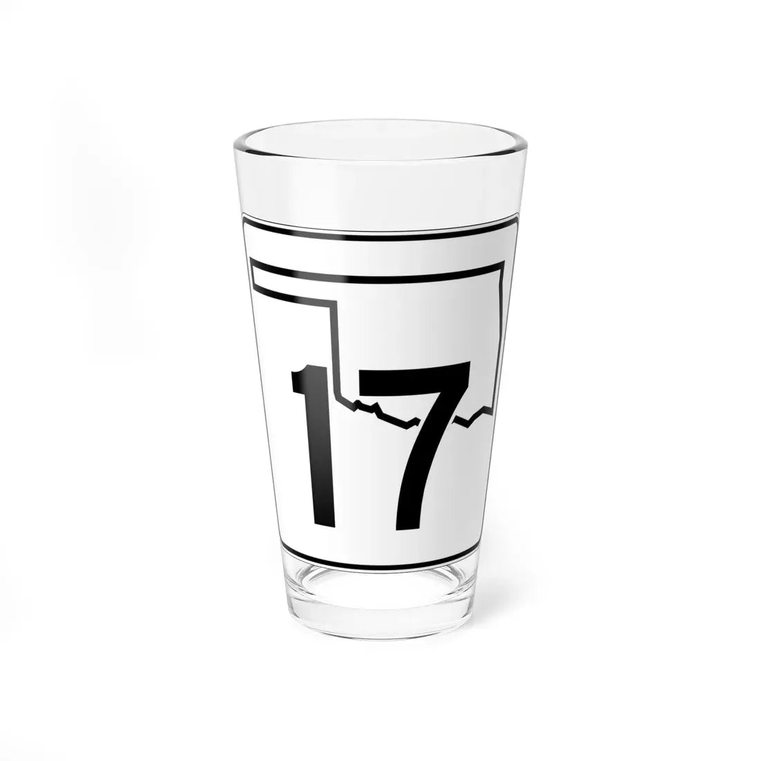 Oklahoma State Highway 17 (Oklahoma) (Road Sign) Pint Glass 16oz 16oz - Go Mug Yourself