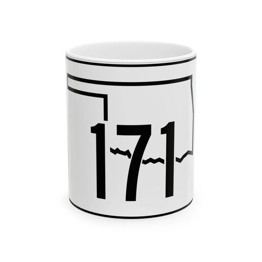 Oklahoma State Highway 171 (Oklahoma) (Road Sign) White Coffee Mug 11oz - Go Mug Yourself